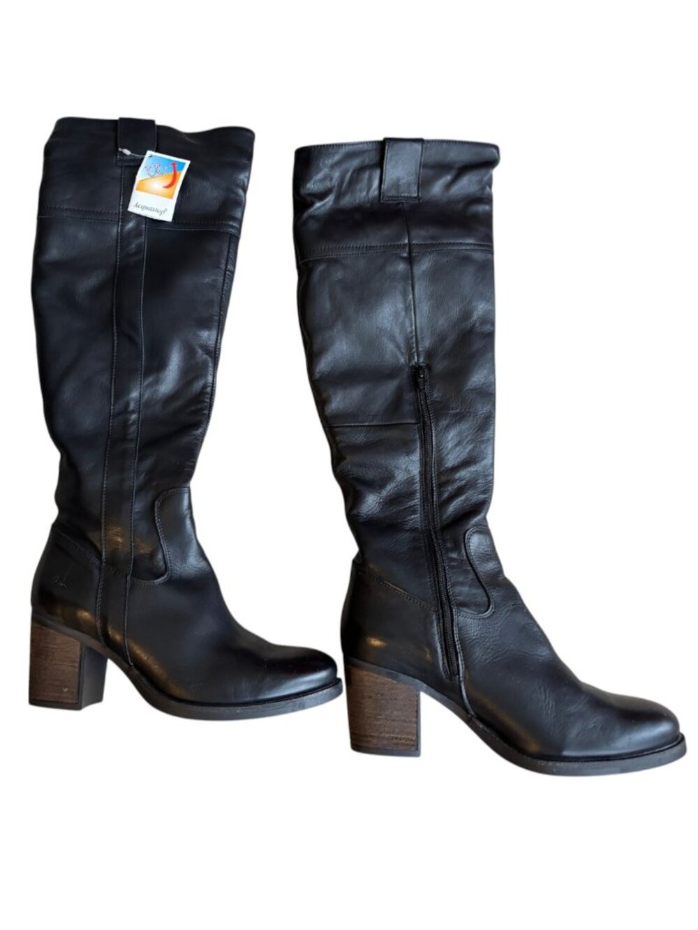 Bos and Co Horton Acquastop Black Leather Knee High Boots